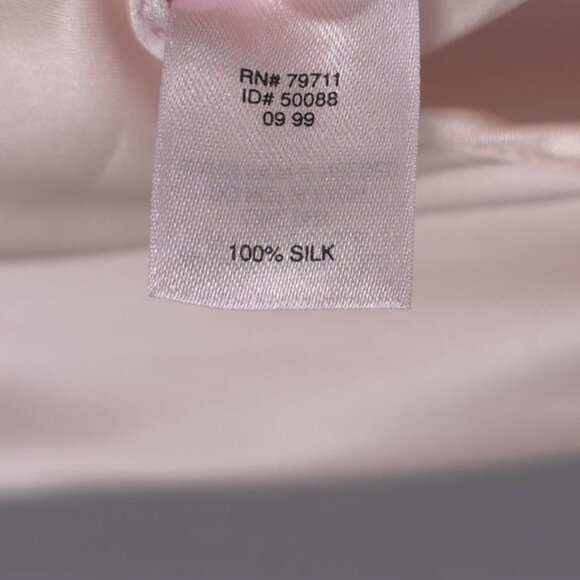 VICTORIA'S SECRET Vintage 100% SILK Charmeuse Maxi Slip Dress MEDIUM Blush Pink - Picture 9 of 10